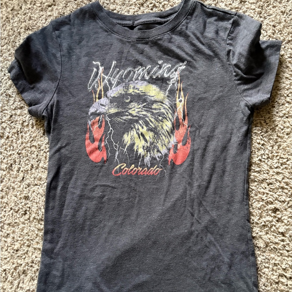 Free State Kids Graphic Tee - Black with Red, Yellow- Wyoming, Colorado